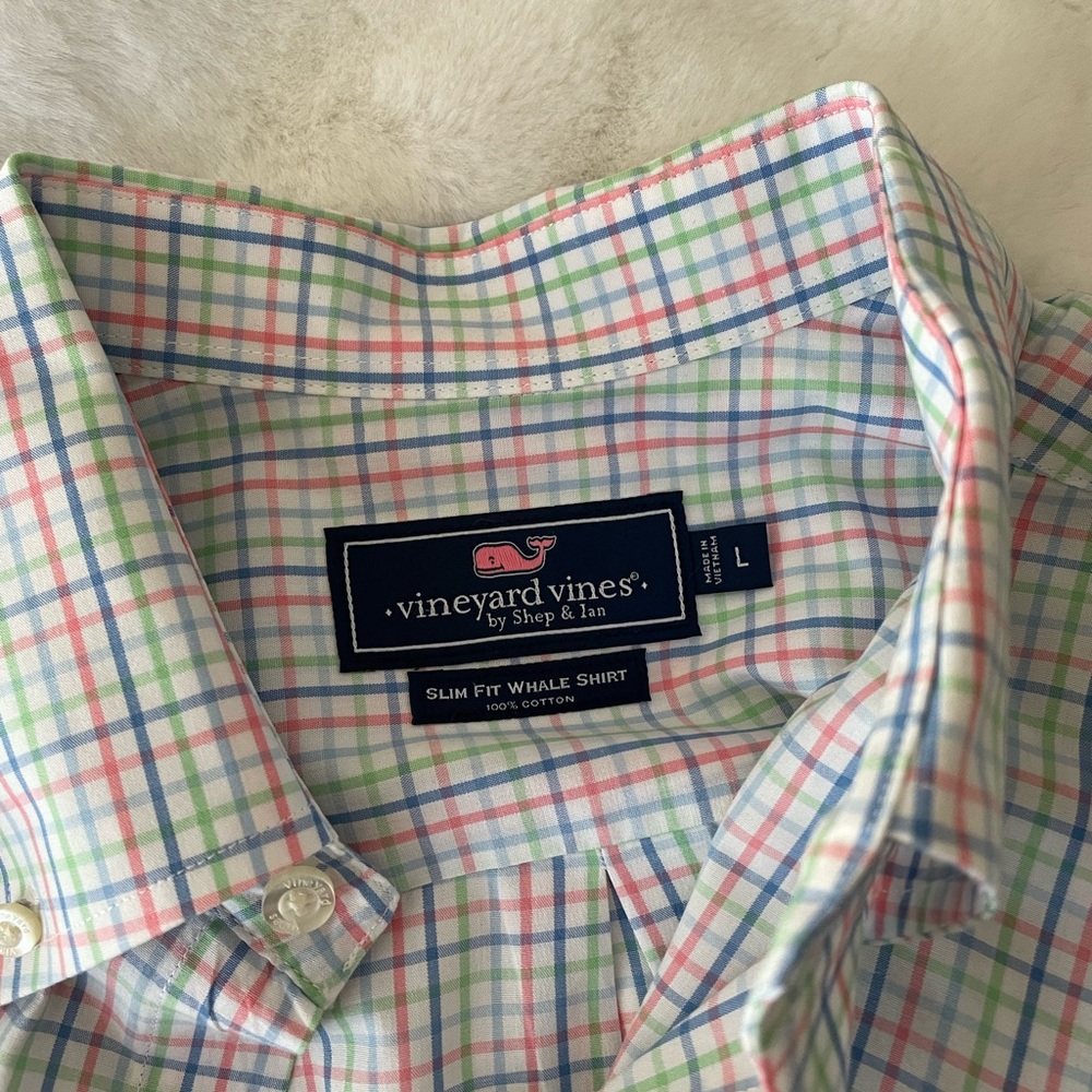 Men’s Vineyard Vines Button Down "Slim Fit Whale" Dress Shirt - EUC